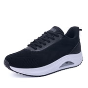 Women's Plantar Fasciitis Relief Orthotic Sneakers, Arch Support Lightweight Lace-Up Walking Shoes Allblack US 6