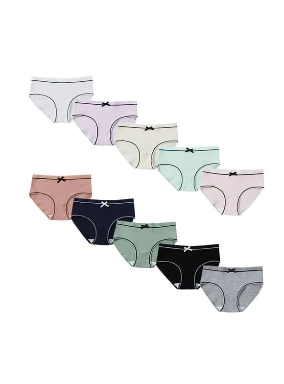 HuaAngel 10 Pack Girls Cotton Underwear Hipster Panties for Tweens and Teens Sizes S-XL