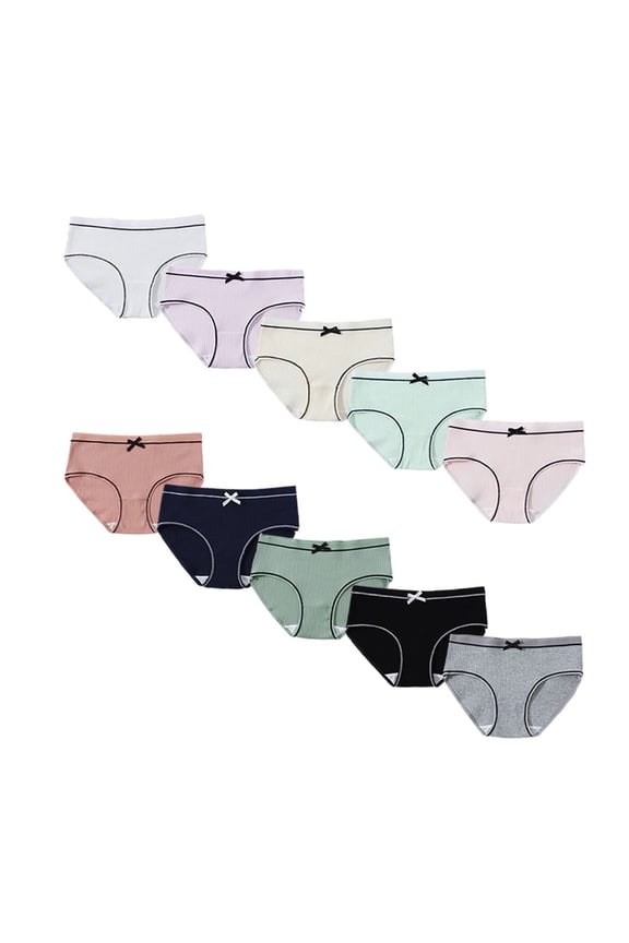 HuaAngel 10 Pack Girls Cotton Underwear Hipster Panties for Tweens and Teens Sizes S-XL