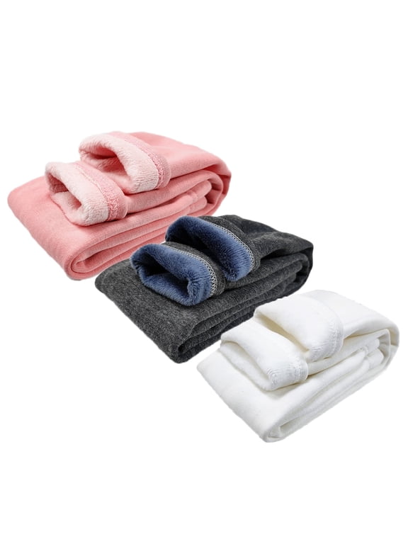 HuaAngel 3 Pack Girls Fleece Lined Leggings Thermal Soft Stretchy Winter Pants Sizes 2-10
