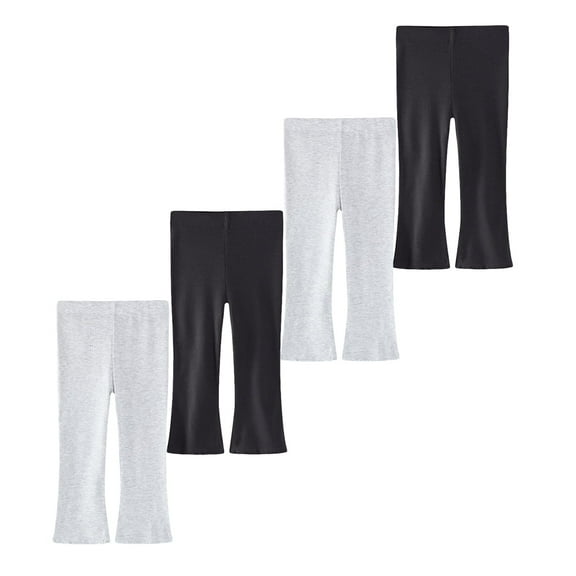 HuaAngel 4 Packs Girls Cotton Flare Leggings Soft and Stretch Flare Pants for Toddlers 2-7