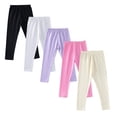thumbnail image 1 of HuaAngel 5 Pack Girls Cotton Leggings with Elastic Waistband for School and Sports Sizes 4-12, 1 of 5