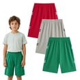thumbnail image 1 of HuaAngel Boys Athletic Shorts 3 Pack Breathable Quick Dry Basketball Shorts with Elastic Waist for Youth Boys Size 6-14, 1 of 5