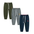 thumbnail image 1 of HuaAngel Boys Athletic Sweatpants Cotton with Drawstring Pockets Kids Casual Pants 3 Pack Sizes 2-8, 1 of 5