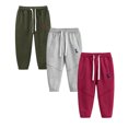 thumbnail image 1 of HuaAngel Boys Athletic Sweatpants Cotton with Drawstring Pockets Kids Casual Pants 3 Pack Sizes 2-8, 1 of 5