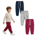thumbnail image 1 of HuaAngel Boys Athletic Sweatpants Cotton with Drawstring Pockets Kids Casual Pants 3 Pack Sizes 2-8, 1 of 5