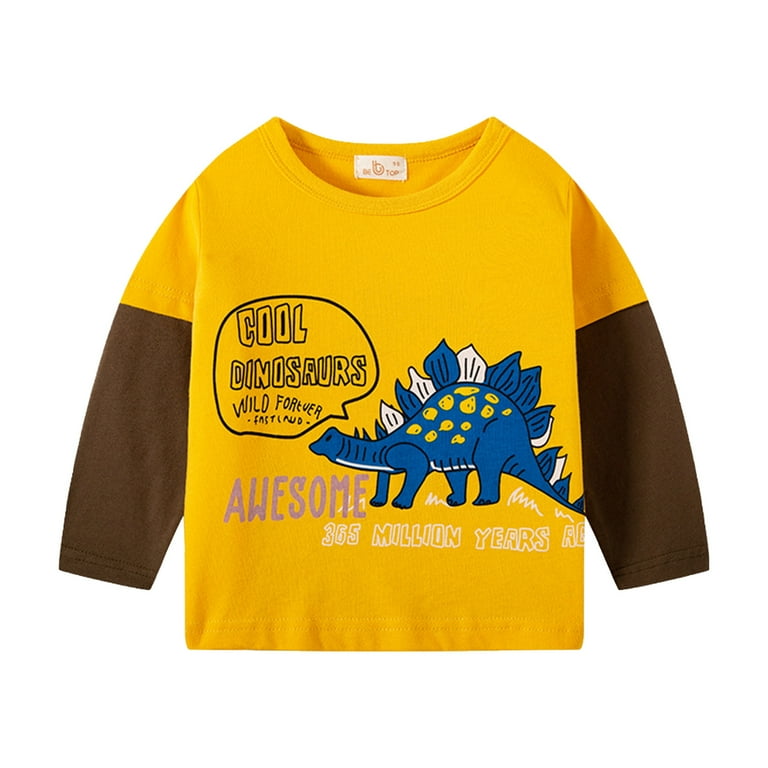 HuaAngel Boys Cotton Long Sleeve Dinosaurs Print Top Shirt X098