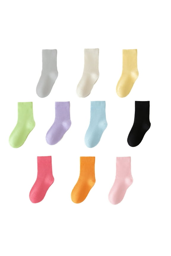 HuaAngel Boys Girls Socks 10 Pairs Cotton Ankle Socks 1-12 Years