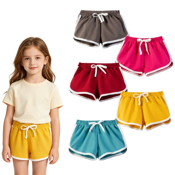 HuaAngel Girls Athletic Shorts Running Dolphin Shorts 5 Packs Sizes 4-14