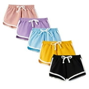 HUA ANGEL HuaAngel Girls Athletic Shorts Running Dolphin Shorts 5 Packs Sizes 4-14