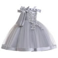 thumbnail image 1 of HuaAngel Girls Beaded Floral Embroidery Long Ribbon Pageant Princess Dress X192 Sizes 4-10, 1 of 3