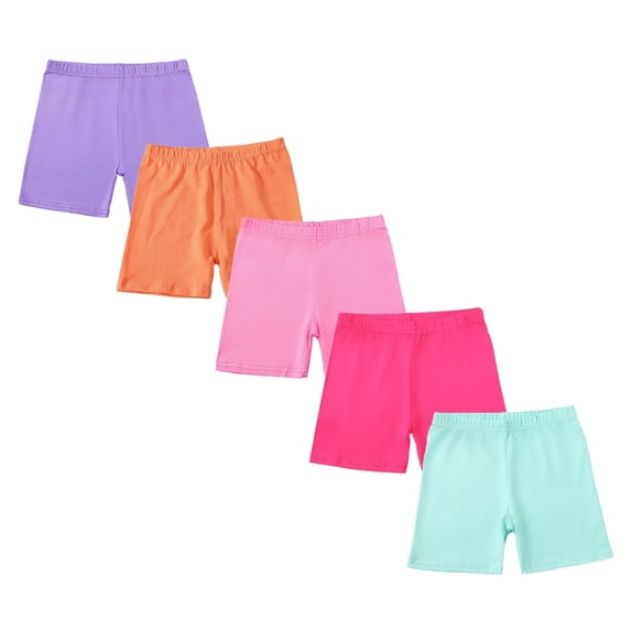 HuaAngel Girls Bike Shorts 5 Packs Breathable Stretch Athletic Shorts for Dance, Yoga, and Sports