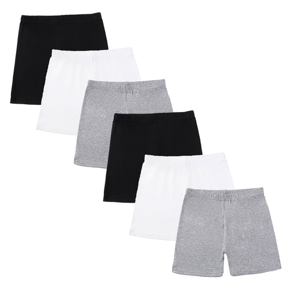 HuaAngel Girls Bike Shorts 6 Packs Breathable Stretch Athletic Shorts for Dance, Yoga, and Sports