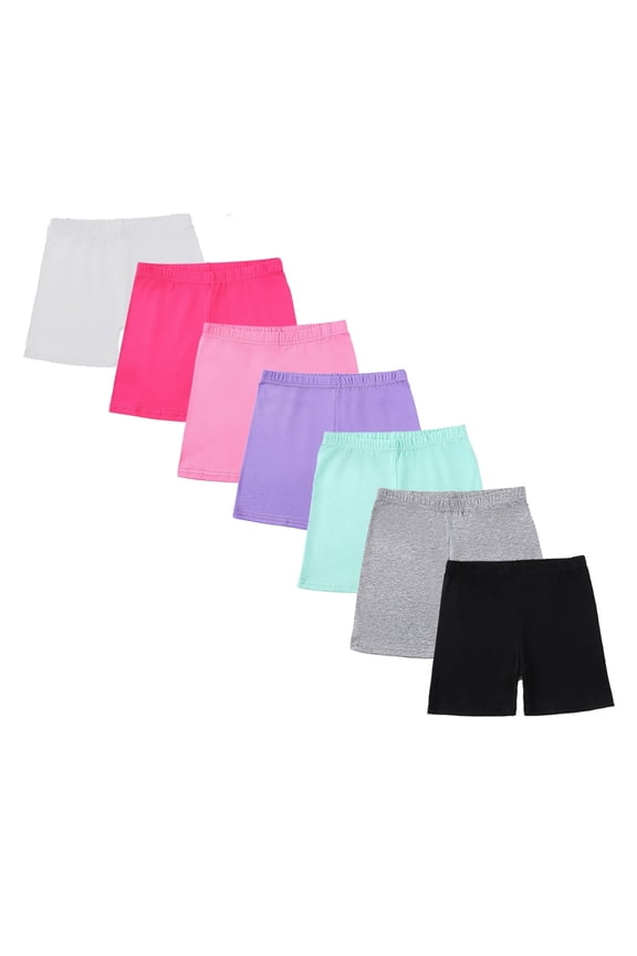 HuaAngel Girls Bike Shorts 7 Packs Breathable Stretch Athletic Shorts for Dance, Yoga, and Sports