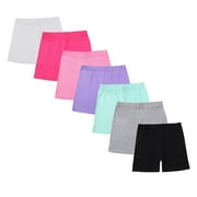 HUA ANGEL HuaAngel Girls Bike Shorts 7 Packs Breathable Stretch Athletic Shorts for Dance, Yoga, and Sports