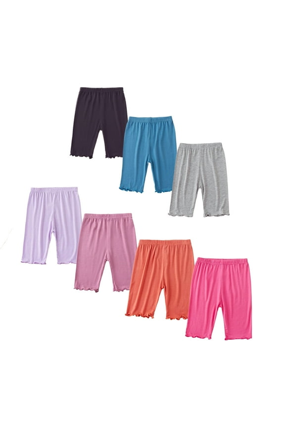 HuaAngel Girls Bike Shorts 7 Packs Modal Athletic Shorts Breathable Stretch Comfort for Running, Dance