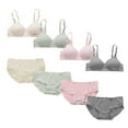 thumbnail image 1 of HuaAngel Girls Bra Underwear Set Cotton Training Bralette and Hipster Panties 8 Pieces Sizes 32-38, 1 of 6