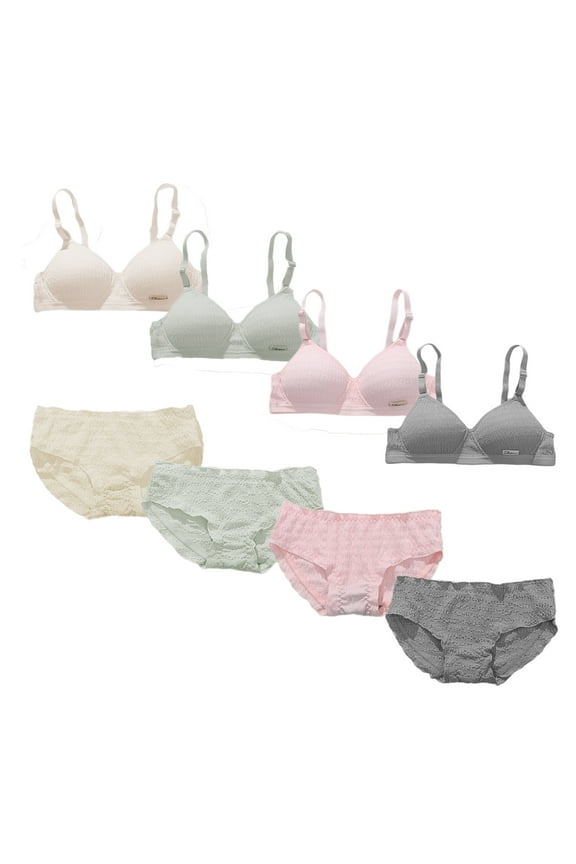HuaAngel Girls Bra Underwear Set Cotton Training Bralette and Hipster Panties 8 Pieces Sizes 32-38