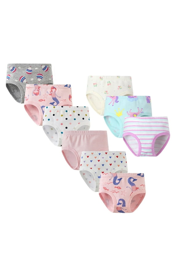 HuaAngel Girls Cotton Brief Underwear Breathable Comfortable Soft Panties 9 Pack Size 2-7