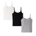 thumbnail image 1 of HuaAngel Girls Tank Tops 3 Packs Soft Modal Breathable Camisoles with Adjustable Strap and Padded Sizes M-3XL, 1 of 6