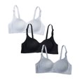 thumbnail image 1 of HuaAngel Girls Training Bralette Cotton Wirefree Soft Cups Adjustable Straps 3 Pack Size 32-38, 1 of 6