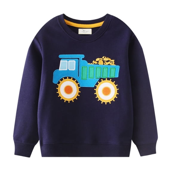 HuaAngel Little Boys Dinosaurs Round Neck Cotton Long Sleeve Pullover Sweatshirt Cartoon Casual Sweatshirt