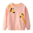 thumbnail image 1 of HuaAngel Little Girls Dinosaurs Round Neck Cotton Long Sleeve Pullover Sweatshirt Cartoon Casual Sweatshirt, 1 of 6