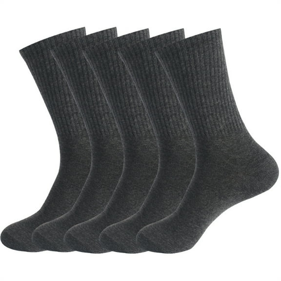 HuaAngel Men's Cotton Crew Socks Casual Athletic Running Socks 5 Pairs