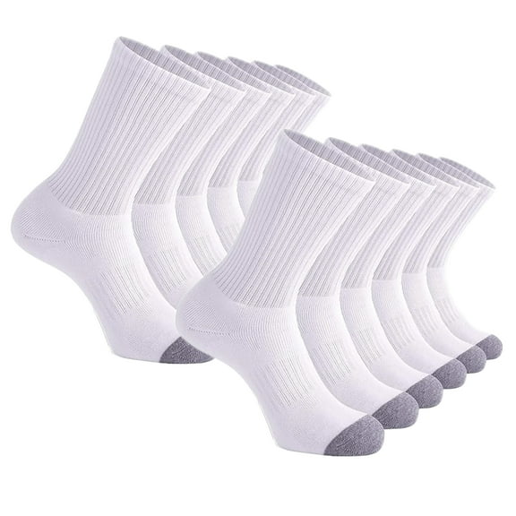 HuaAngel Men's Crew Work Socks Moisture Wicking Sports Socks 10 Pairs