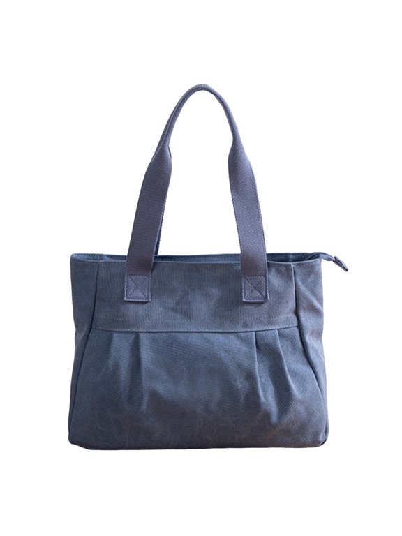HuaAngel Women Solid Canvas Pleated Simple Vintage Daily Tote Bag F1151
