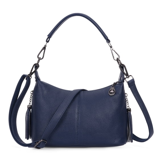 HuaAngel Women's Handbags Soft Genuine Leather Tassel Shoulder Bag Vintage Travel Satchel Purses with 2 Removable Straps
