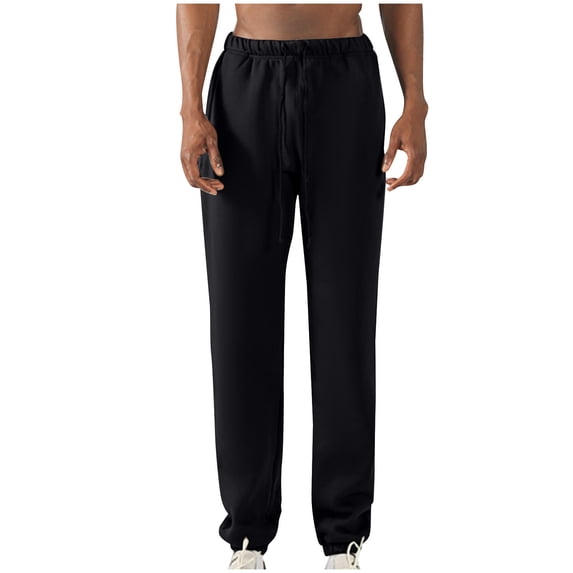 HuaLeiMao Jogging Pants Men Classic Casual Solid Color Pants with Pockets Large Size Comfortable Elastic Waist Drawstring Joggers