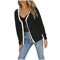 thumbnail image 1 of HuaLeiMao Women's Autumn and Winter Long Sleeve V-Neck Button Colorblocking Cardigan Sweaters Jacket Casual Pullover Sweater Tops, 1 of 5