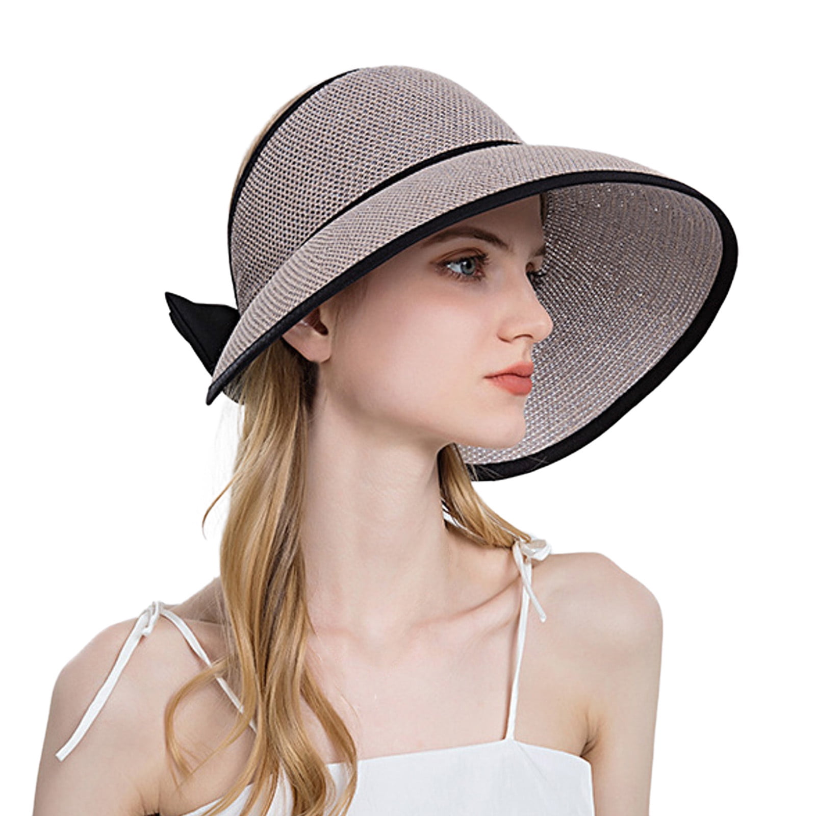 Huaai Straw Sun Hats Women Ladies Summer Travel Beach Sun Hat Bucket Hat  for Women Men Gray