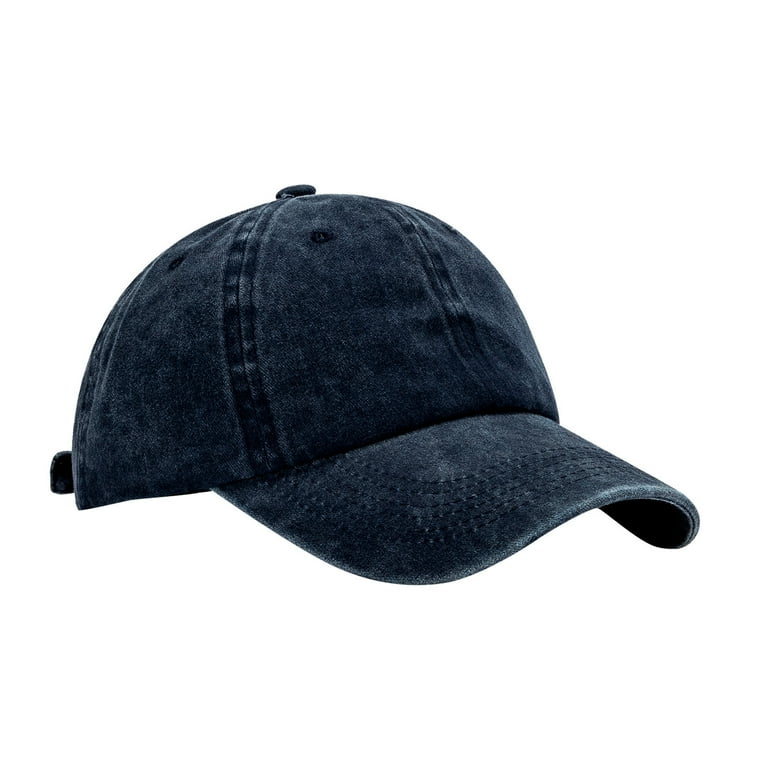 Huaai Summer Vintage Baseball Cap Adjustable Unstructured Dad Hat Men Women Plain Cap Navy Walmart