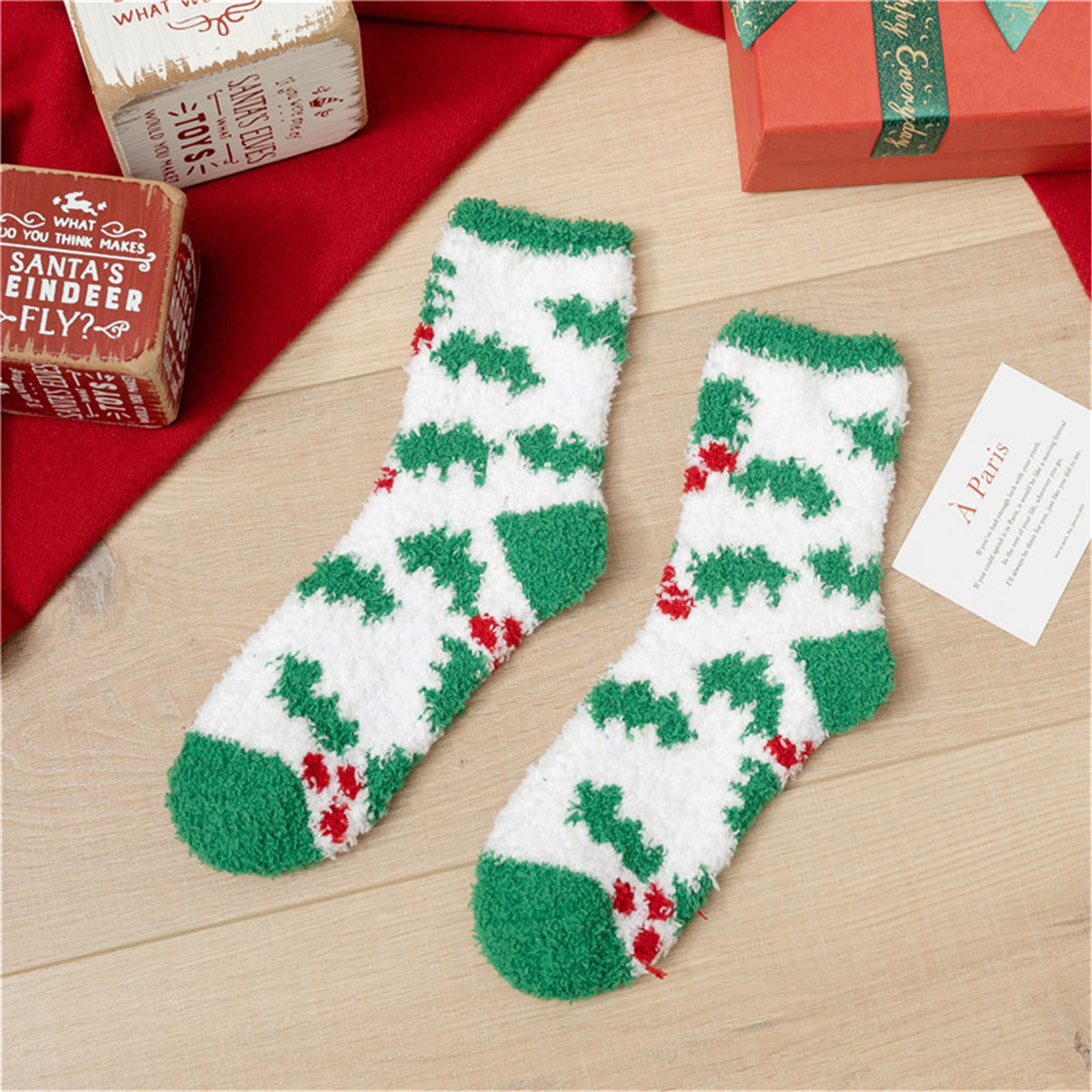 Huaai Women's Christmas Socks Thick Socks Winter Socks Warm Soft Print