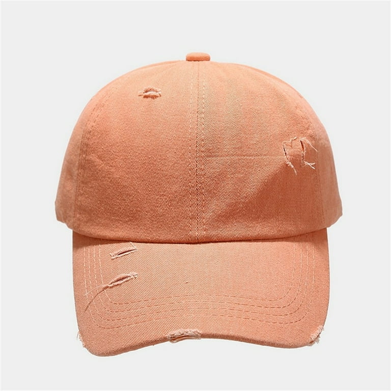Huaai Workout Hats for Men and Women Plain Cotton Dad Hat Adjustable Trendy Trucker  Hats Men Women Plain Cap Orange 
