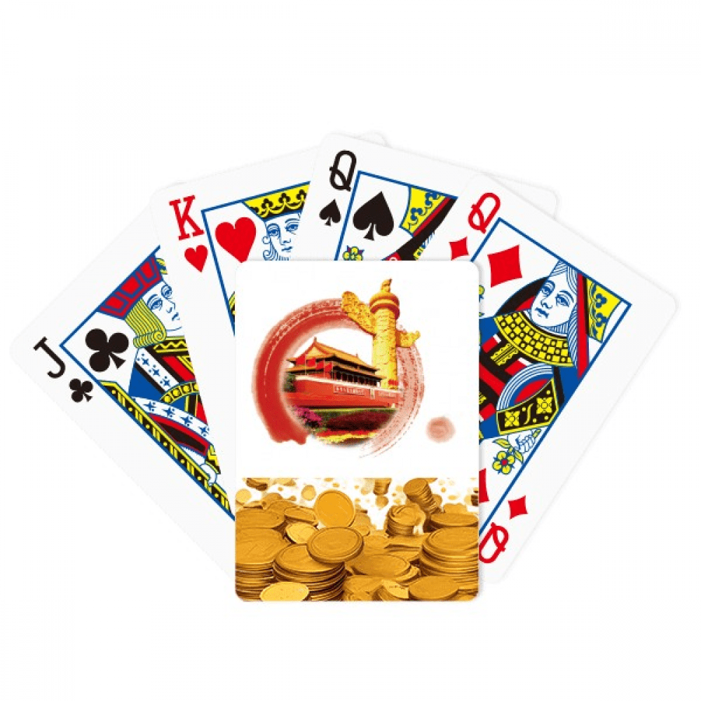 Huabiao Tiananmen Round Patriotism Gold Playing Card Classic Game