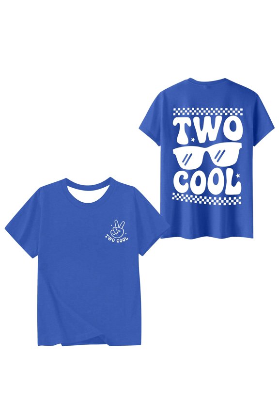 Short Sleeve T Shirts for Boys Children's Letter Print Round Neck Pullover Tops,6-7 Y