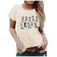 thumbnail image 1 of Huachaog Short Sleeve T Shirts for Women Graphic Printed Round Neck Tee Daily Wear Versatile Blouses, 1 of 4