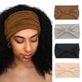 thumbnail image 1 of Huachi 4 Packs Wide Headbands for Women Black Headwrap Boho Yoga Turban Solid color, 1 of 5