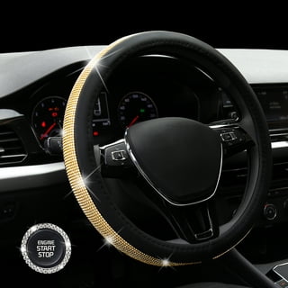 Pdtoweb Bling Rhinestone Car Steering Wheel Cover 15'' For Women