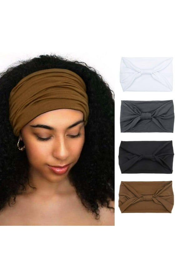 Wide Headbands for Women Black Stylish Head Wraps Sport Yoga Turban Hair Accessories