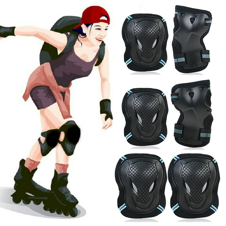 Huahong-6pcs/set Teenager Adult Knee Pads Wrist Guards