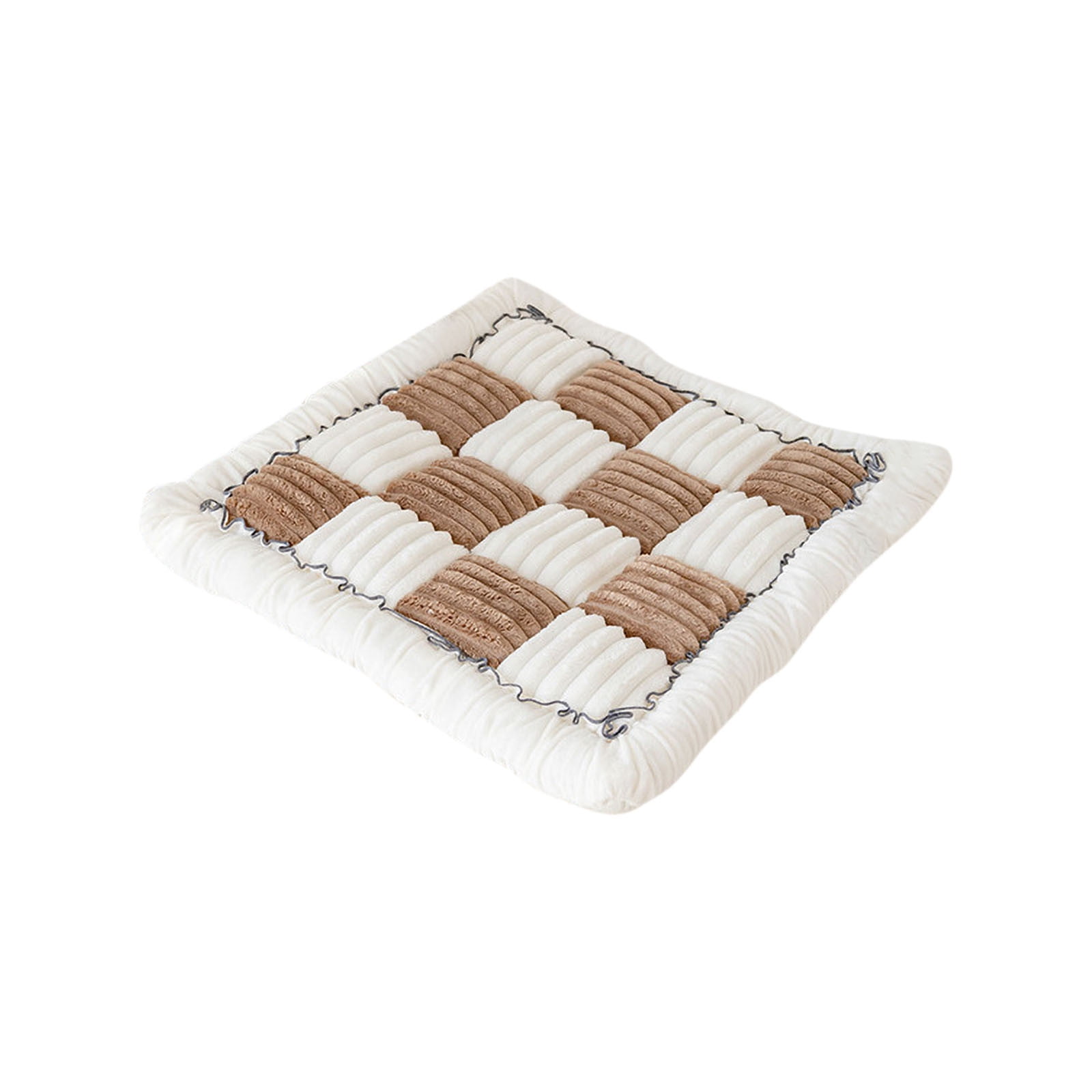 Huahua Cotton Chair Cushion Plaid Chair Pad for Indoor/Dining/Kitchen