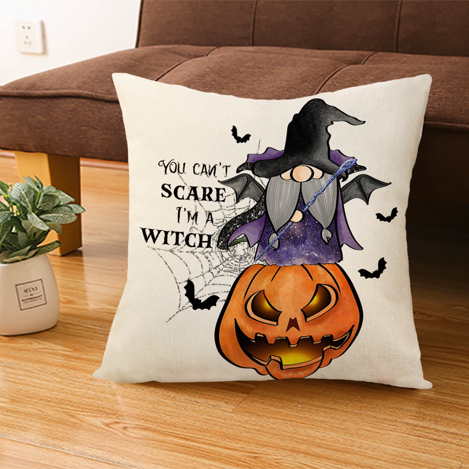 Huahua Halloween Pillow Covers 18x18 inch Gnome Witches Throw Pillow Covers for Fall Halloween