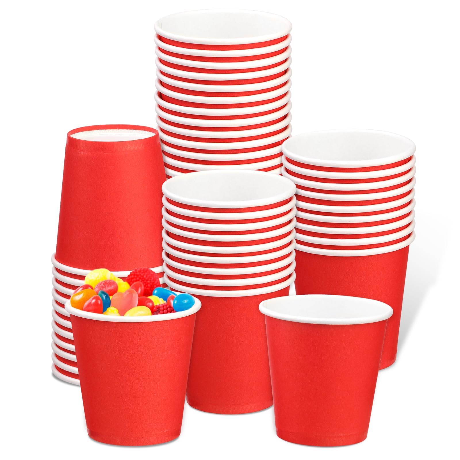 Huaiid 50 Count 3 oz Small Paper Cups, Disposable Mini Bathroom Cups