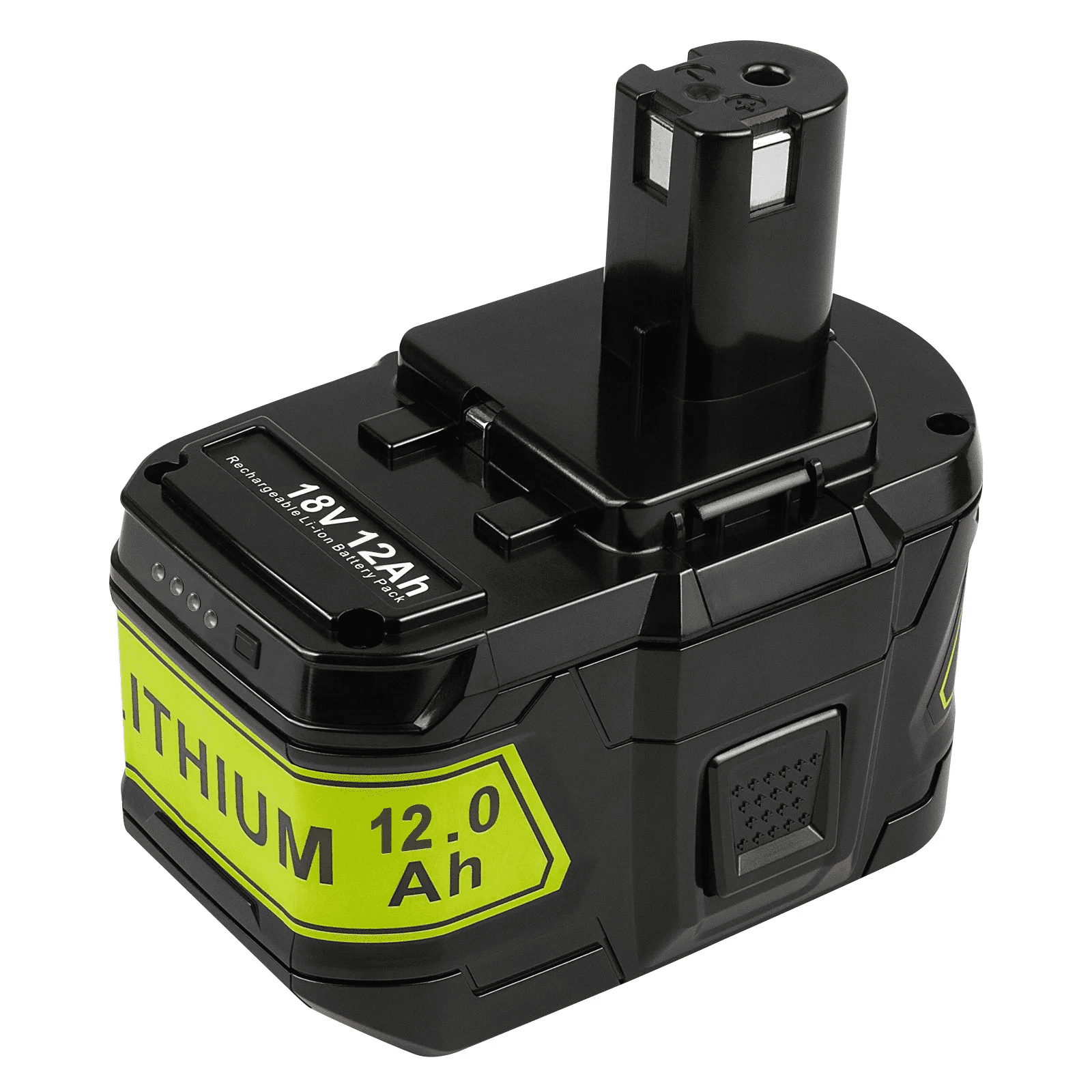 Huajiang 12.0Ah Lithium Replacement Battery for Ryobi 18V  Compatible with P102 P103 P104 P105 P107 P108 Lithium Battery