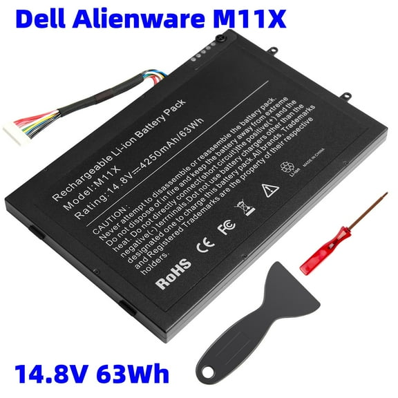 Huajiang Tech 14.8V M11x Battery for Dell Alienware M14x R1 R2 R3 PT6V8 8P6X6 T7YJR P06T 08p6x6