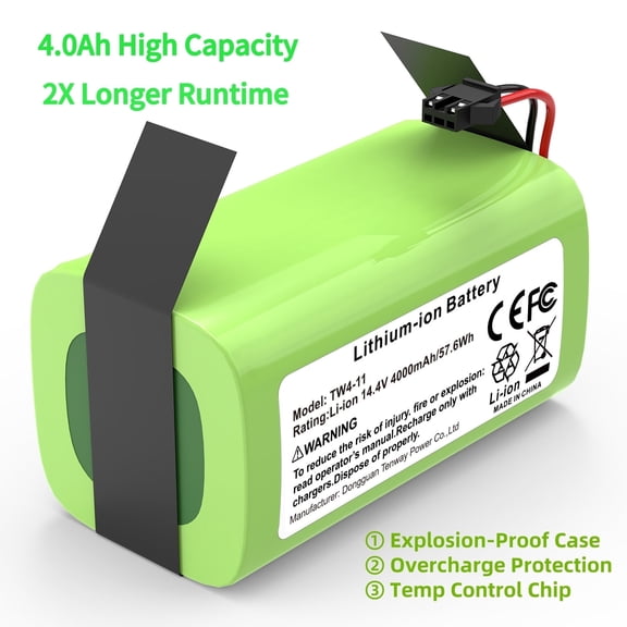 Replacement Battery 14.4V 4000mAh Compatible with Ecovacs Deebot N79S N79 DN622 500 & for Eufy RoboVac 11 11S 11S MAX 11C 12 15C 15CMAX 15T 15MAX 25C 30C 30 35C G30
